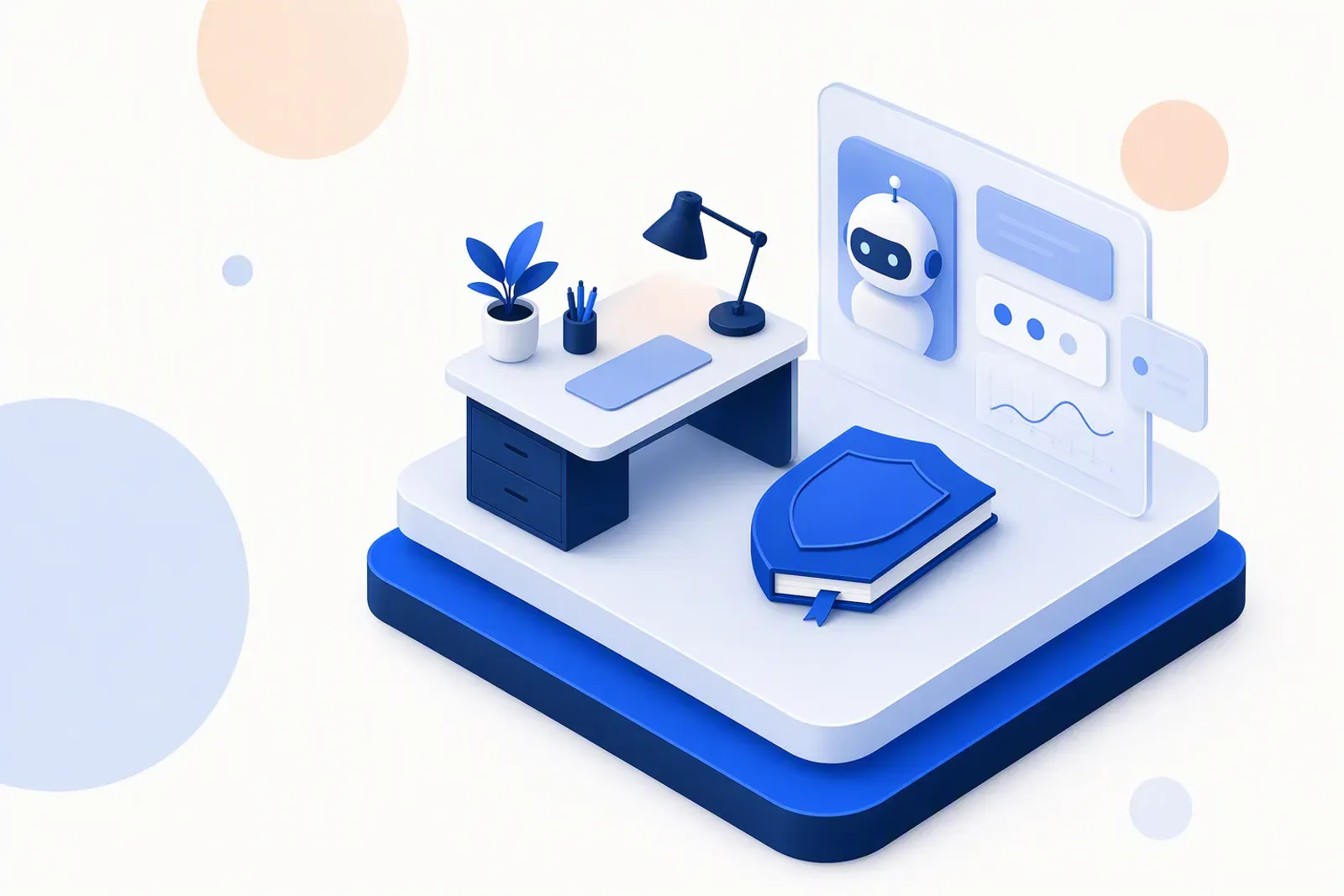 Illustration of a small business team using AI tools within clear guardrails